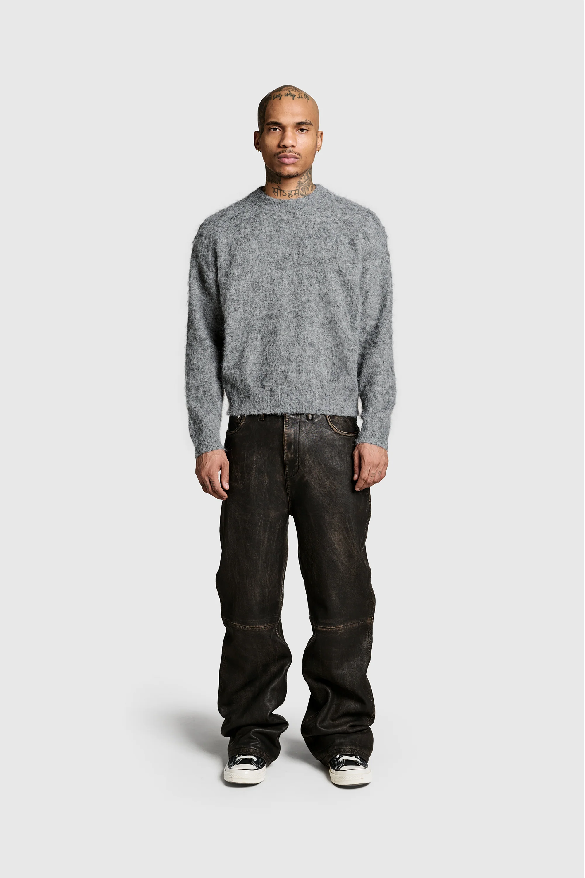 Faded Leather Pants