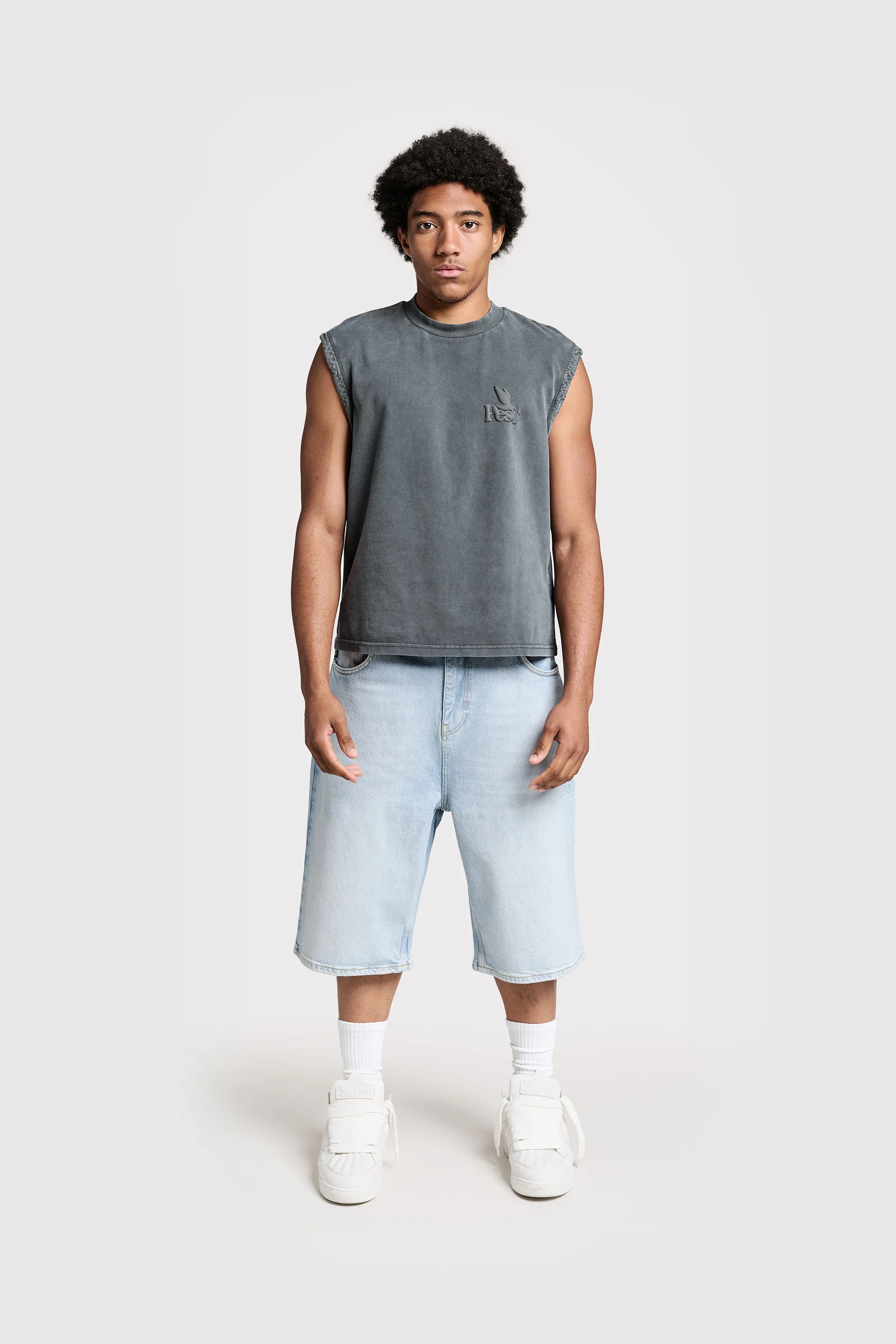 Logo Raws Denim Shorts
